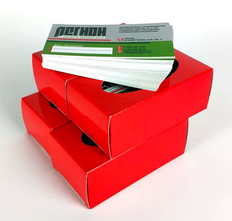 Упаковка тиража визиток